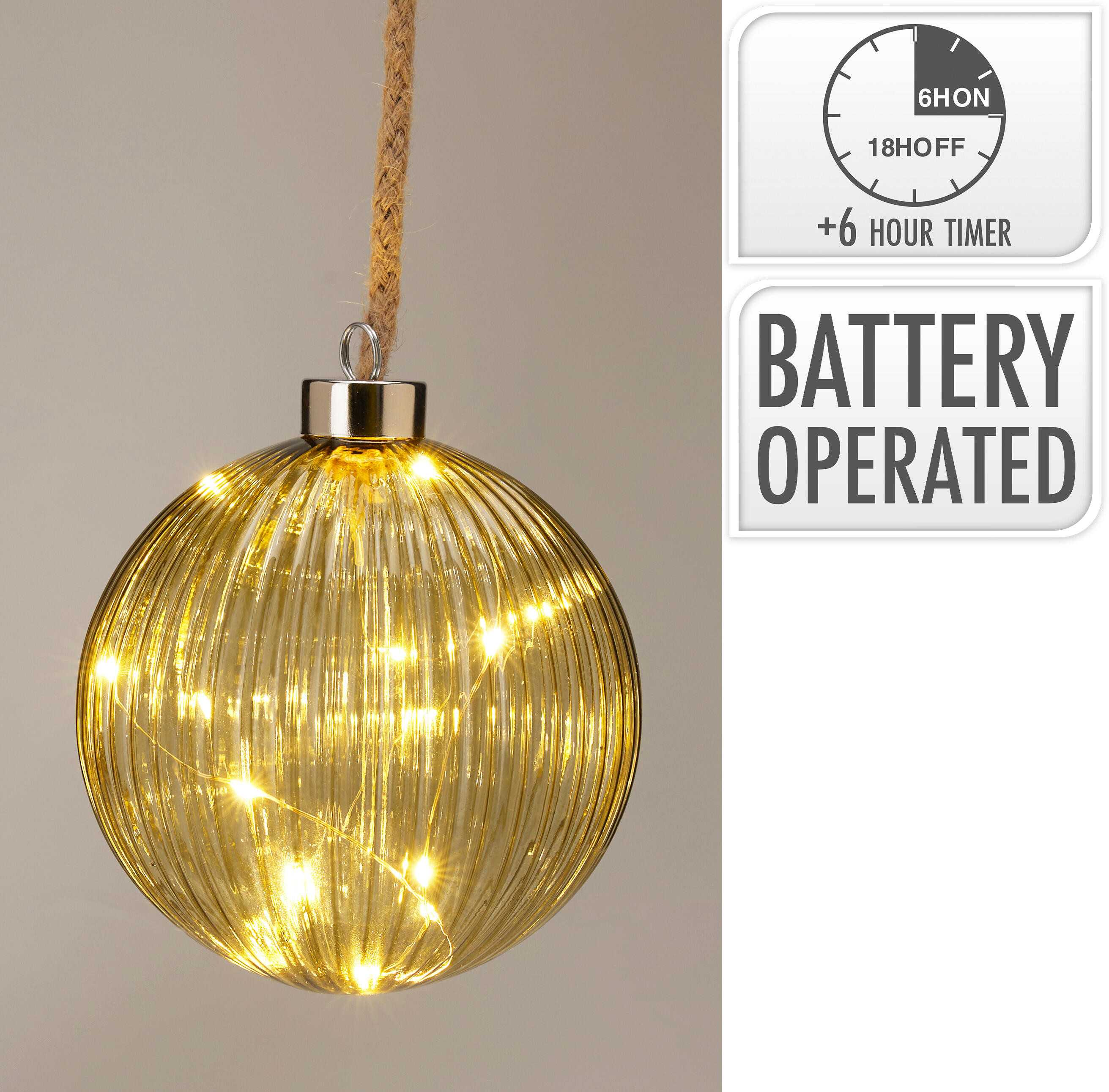 BOLA DECORATIVA VIDRIO LEDS TIMER A BATERIA 12CM VERDE