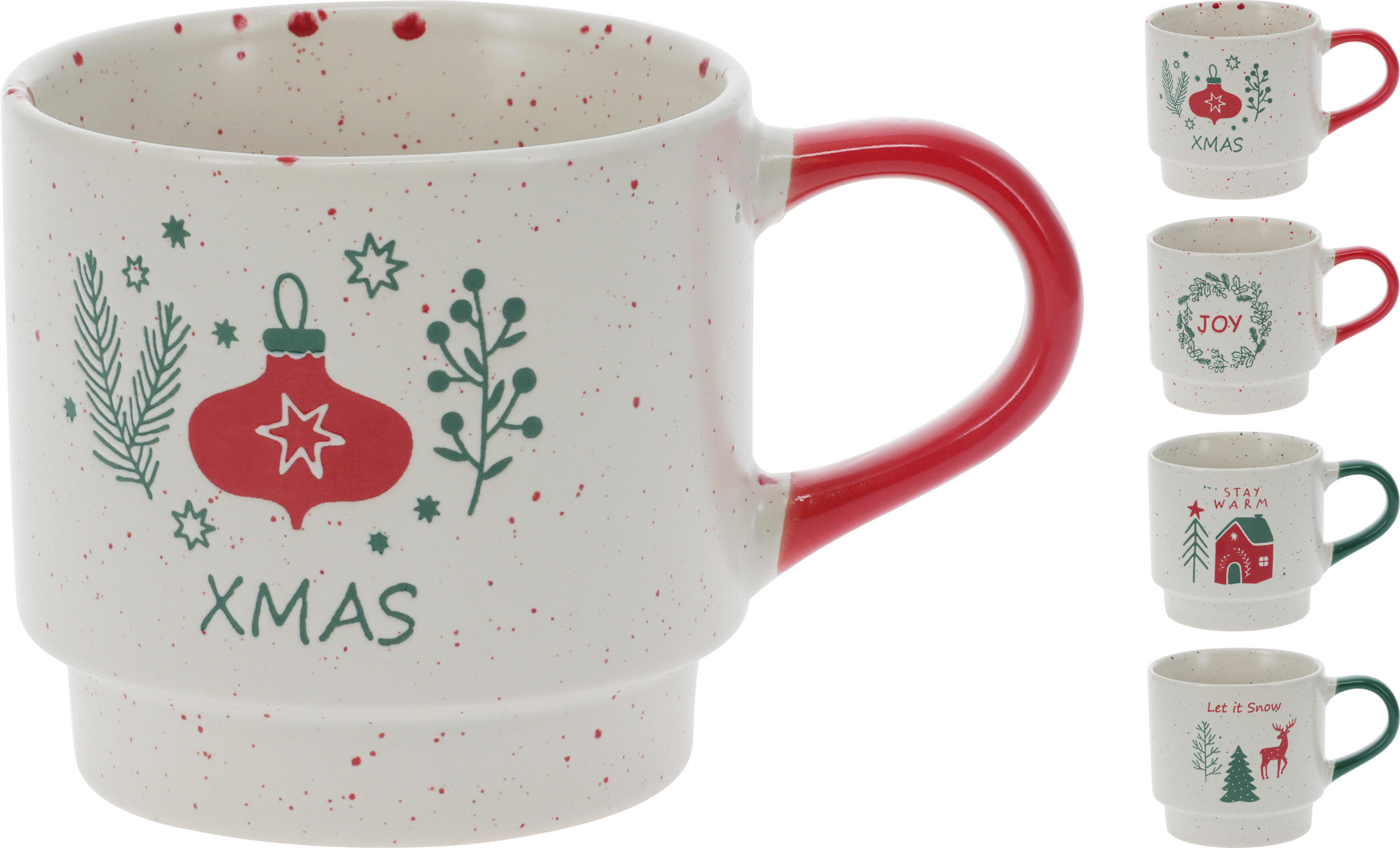 MUG STONEWARE NAVIDAD SET 2UDS 350ML SURTIDOS