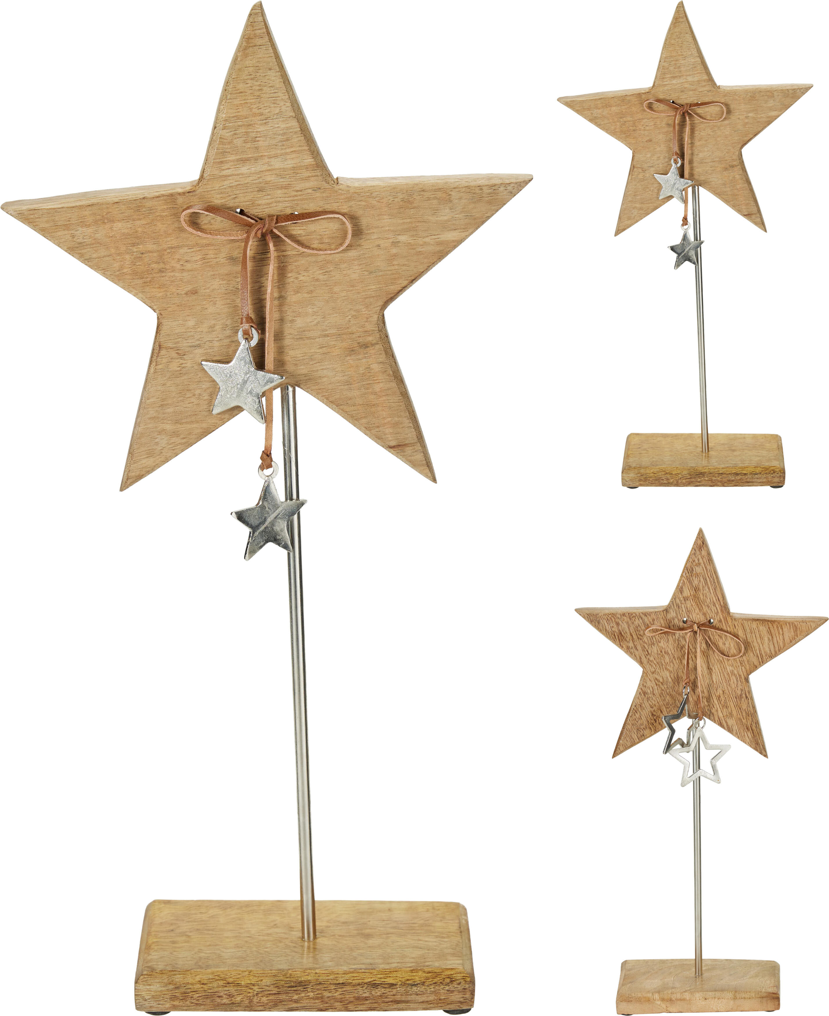 ESTRELLA MADERA CON BASE DECORACION 40CM SURTIDO