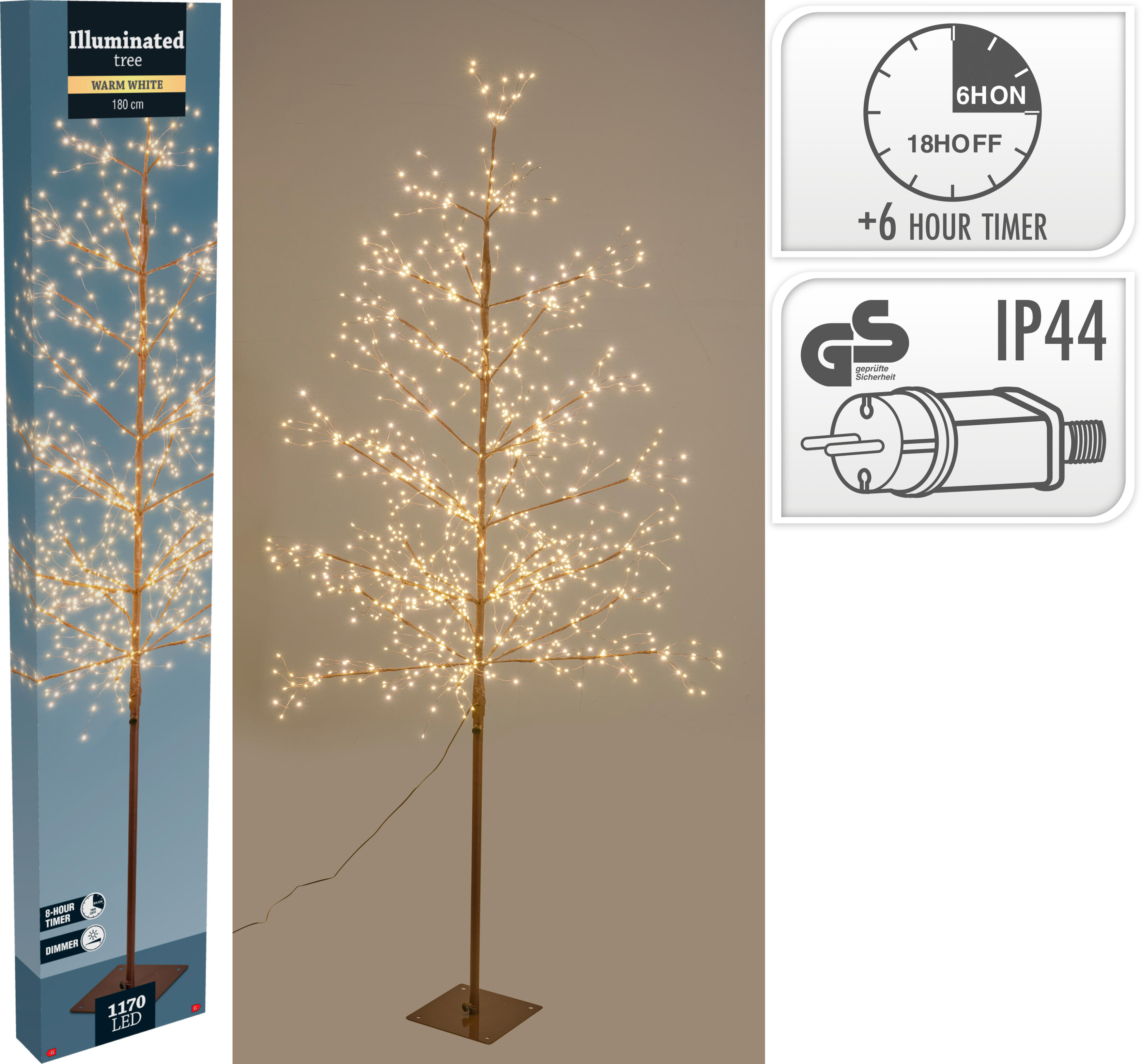 ARBOL DECORATIVO 1170LEDS CON PROGRAMADOR 180CM