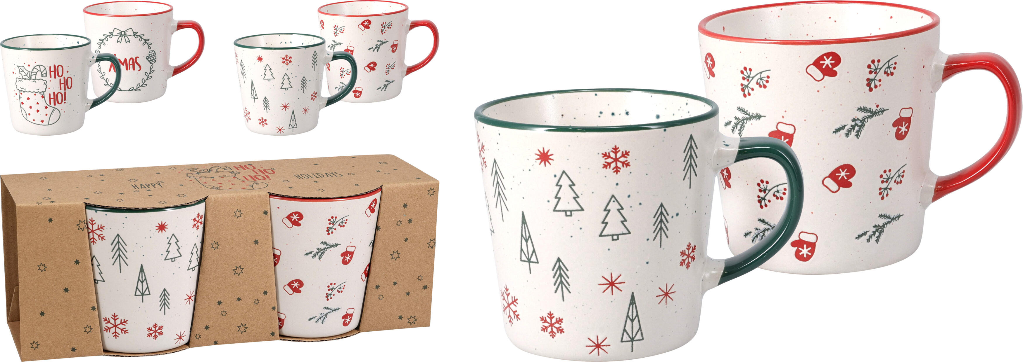 MUG STONEWARE SET 2U NAVIDAD SURTIDO