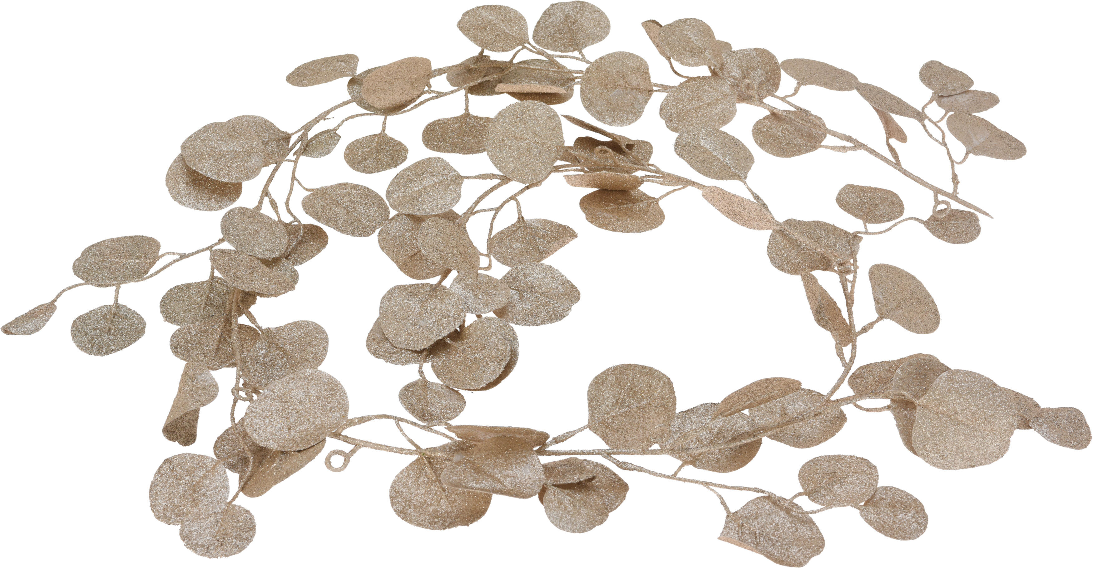 GUIRNALDA DECORATIVA NAVIDAD HOJAS 180CM CHAMPAGNE