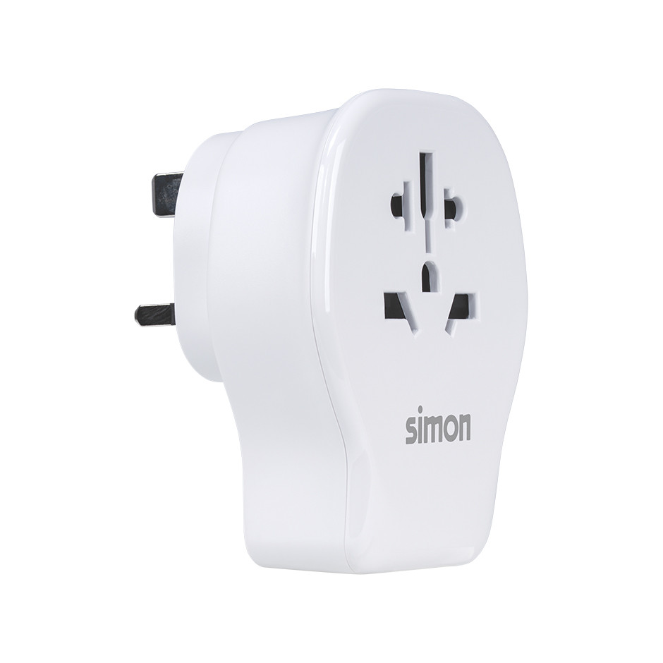 ADAPTADOR ENCHUFE VIAJE UNIVERSAL USB A+ 2 USB C 20W BLANCO REINO UNIDO