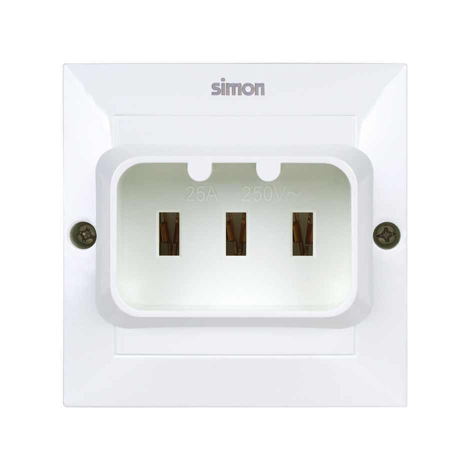 BASE ENCHUFE EMPOTRABLE PARA COCINA 2P+TT 25A 250V BLANCO