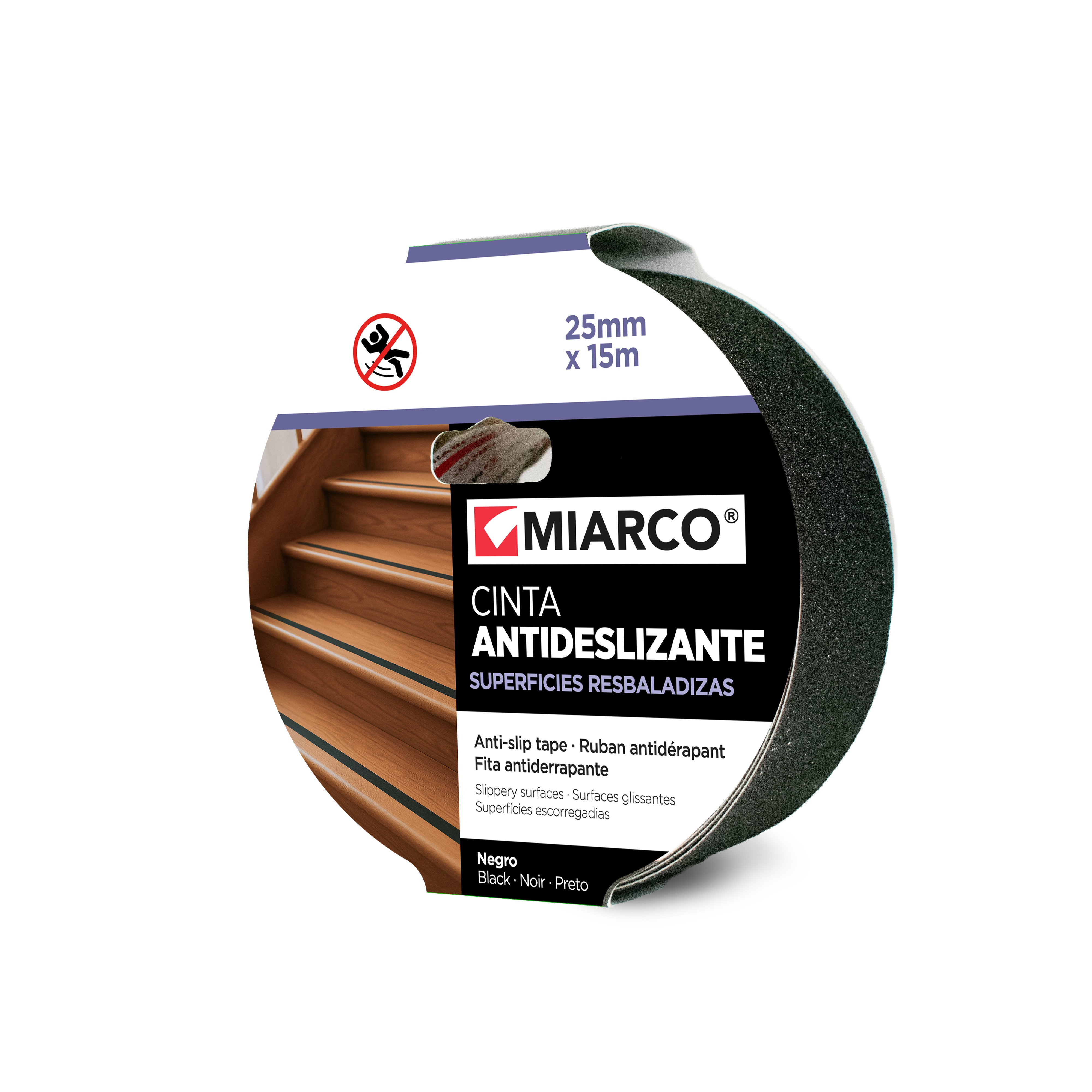 CINTA ANTIDESLIZANTE 15 M X 25 MM NEGRO