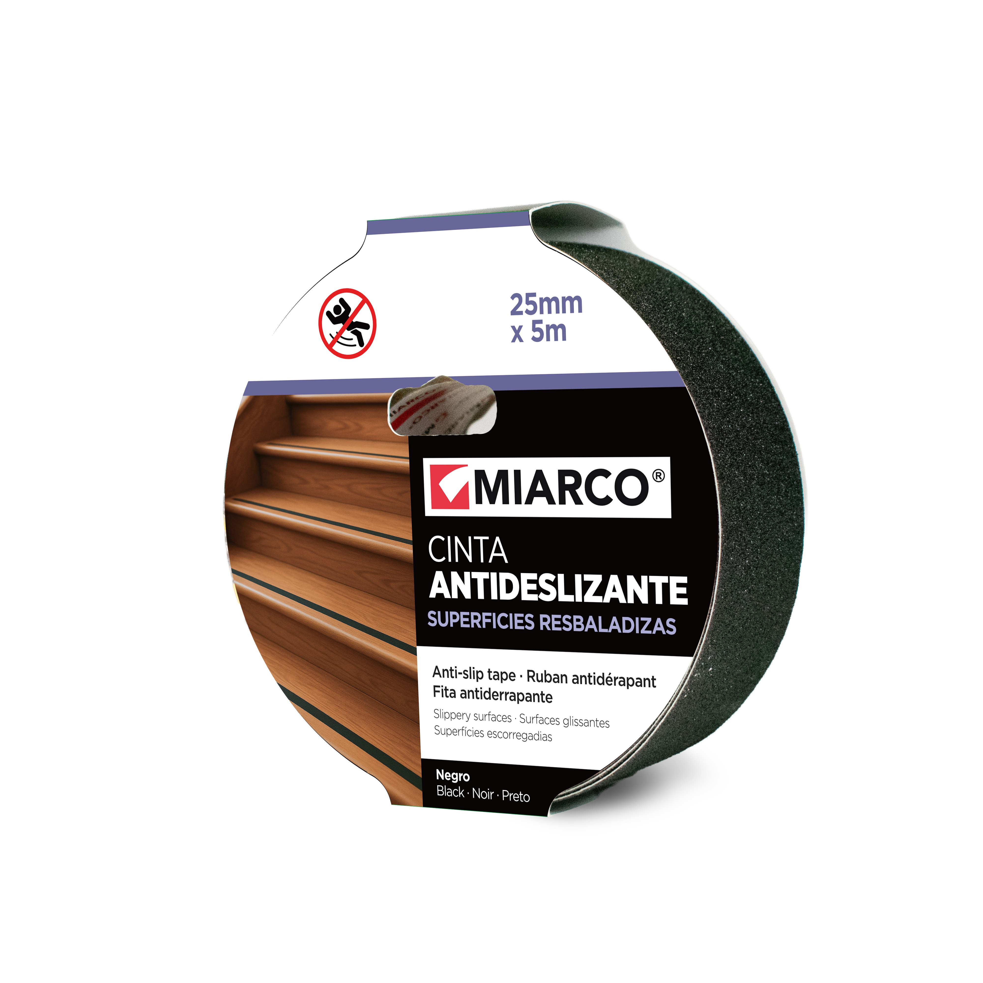CINTA ANTIDESLIZANTE 5 M X 25 MM NEGRO