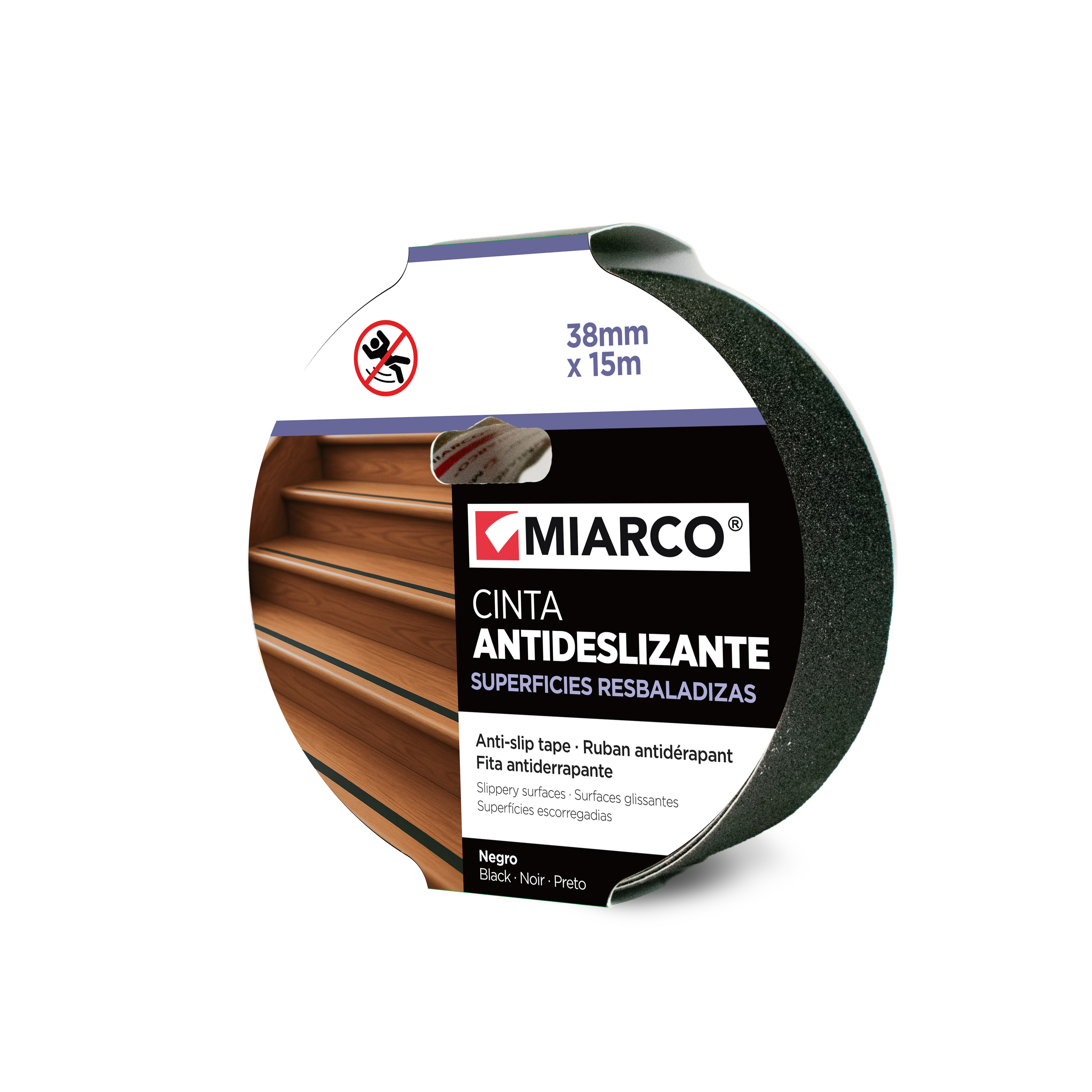 CINTA ANTIDESLIZANTE 15 M X 38 MM NEGRO