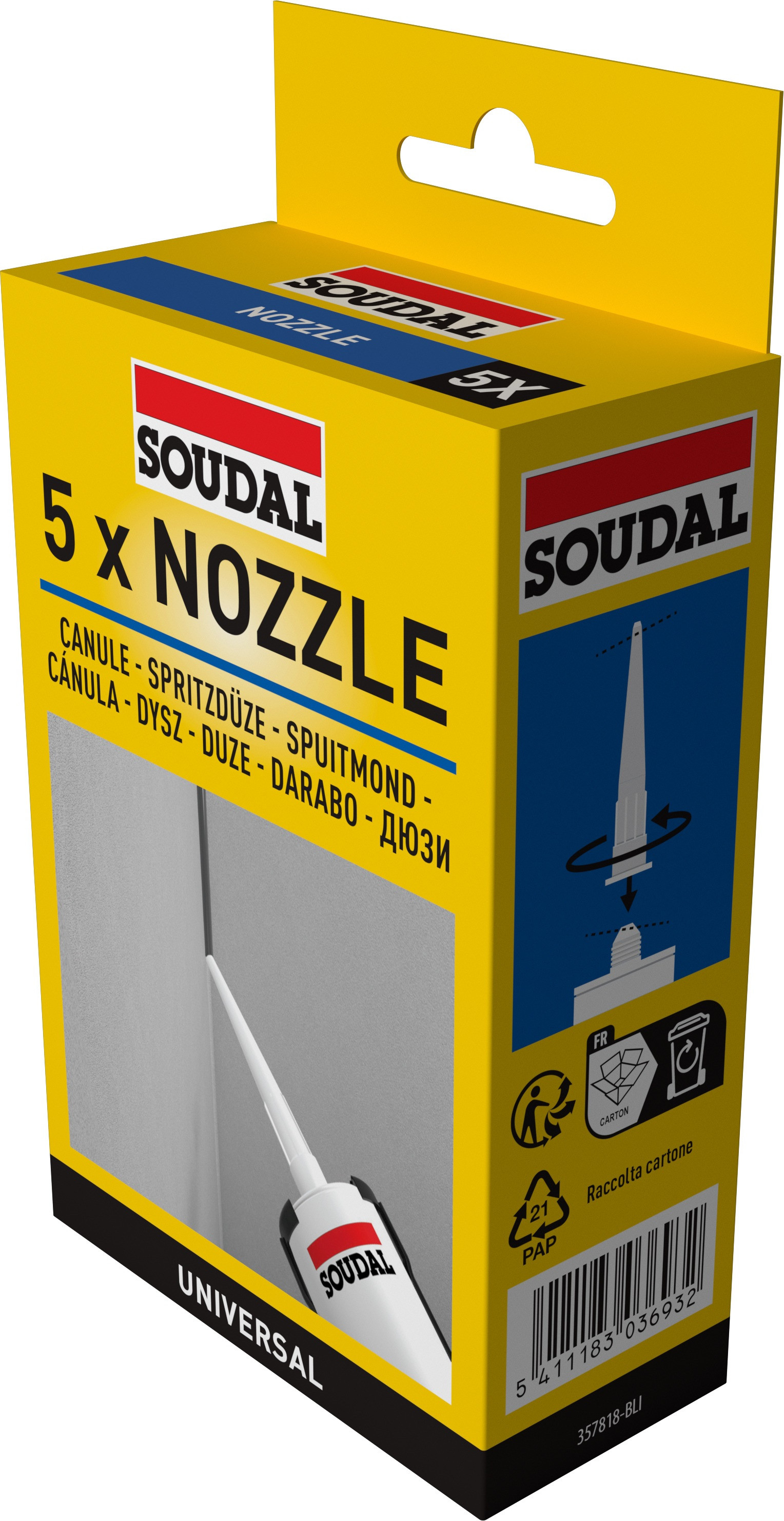 CANULA CARTUCHO SILICONA REPUESTO X 5 UDS