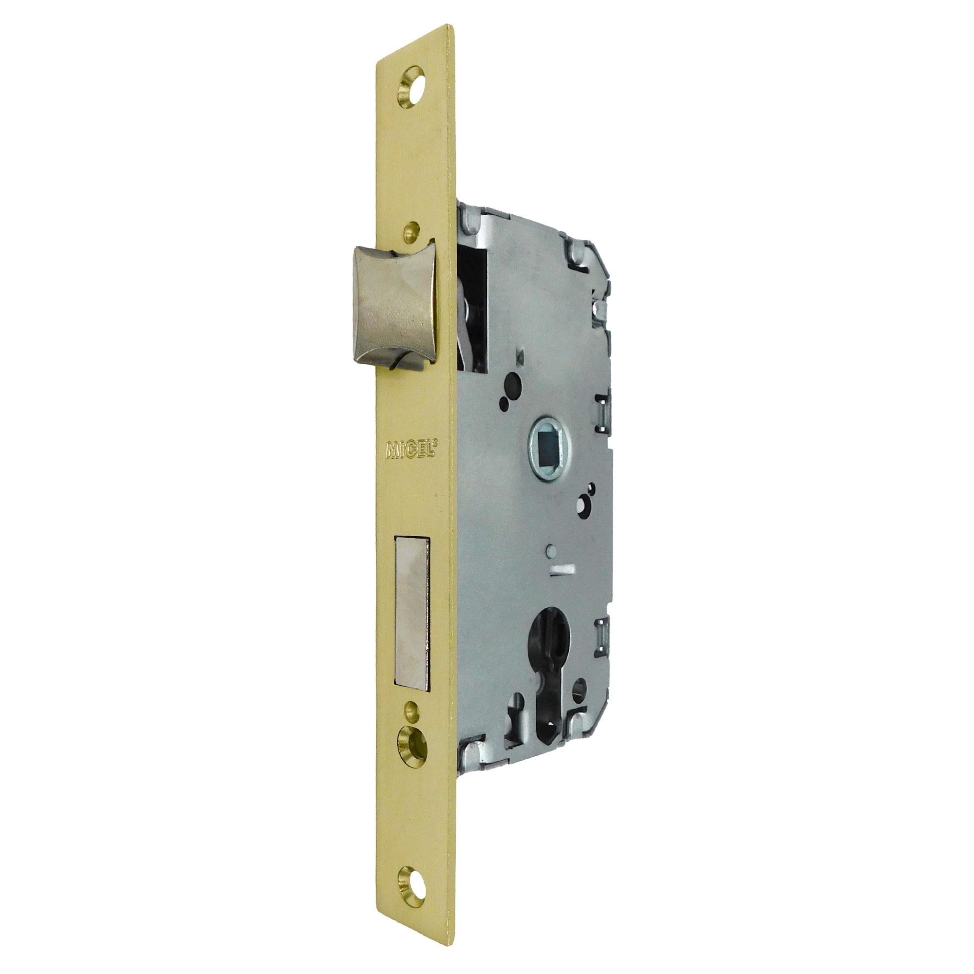 CERRADURA EMBUTIR CANTO CUADRADO CRE04 40/47MM LATONADO SIN CILINDRO