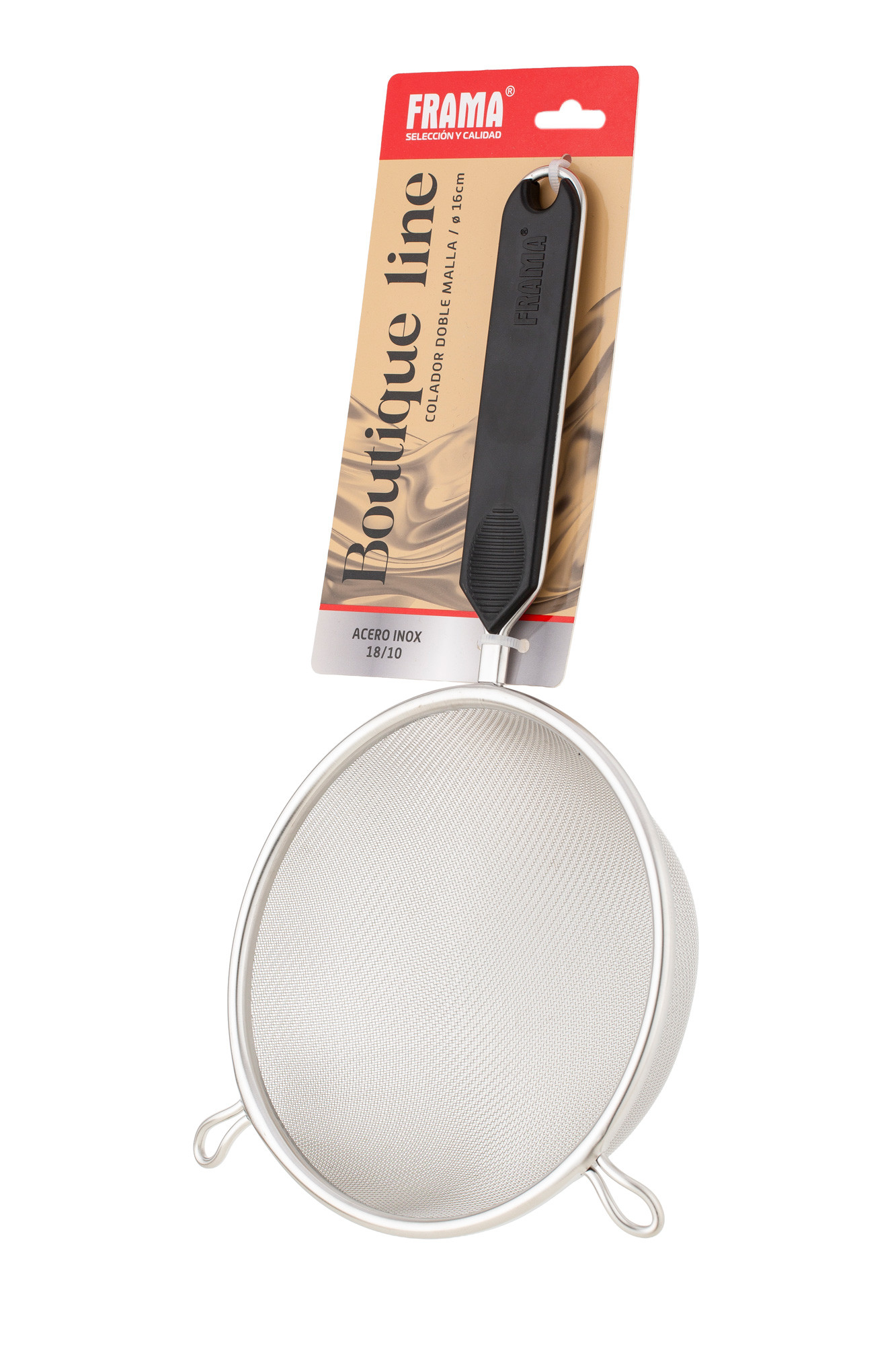 COLADOR INOX DOBLE MALLA 16CM