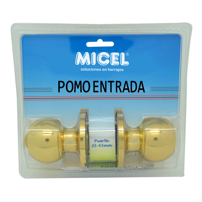 POMO PUERTA BOLA ENTRADA PP07 LATON PULIDO