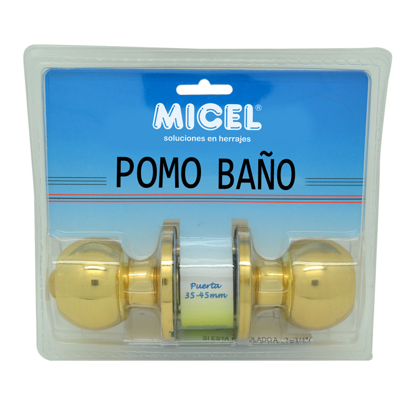 POMO PUERTA BOLA BAÑO PP07 LATON PULIDO
