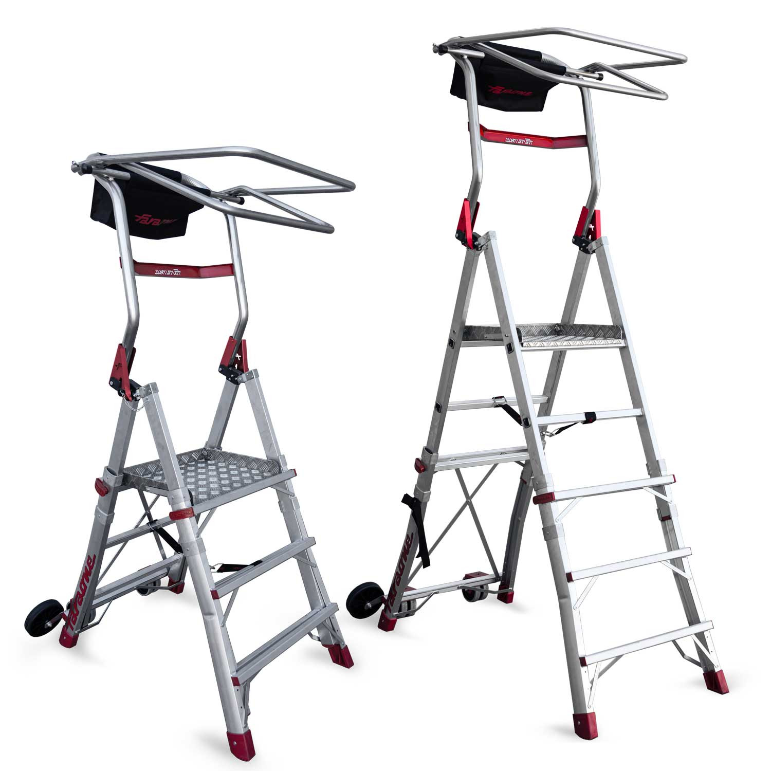 ESCALERA PLEGABLE CON PLATAFORMA 5 PELDAÑOS