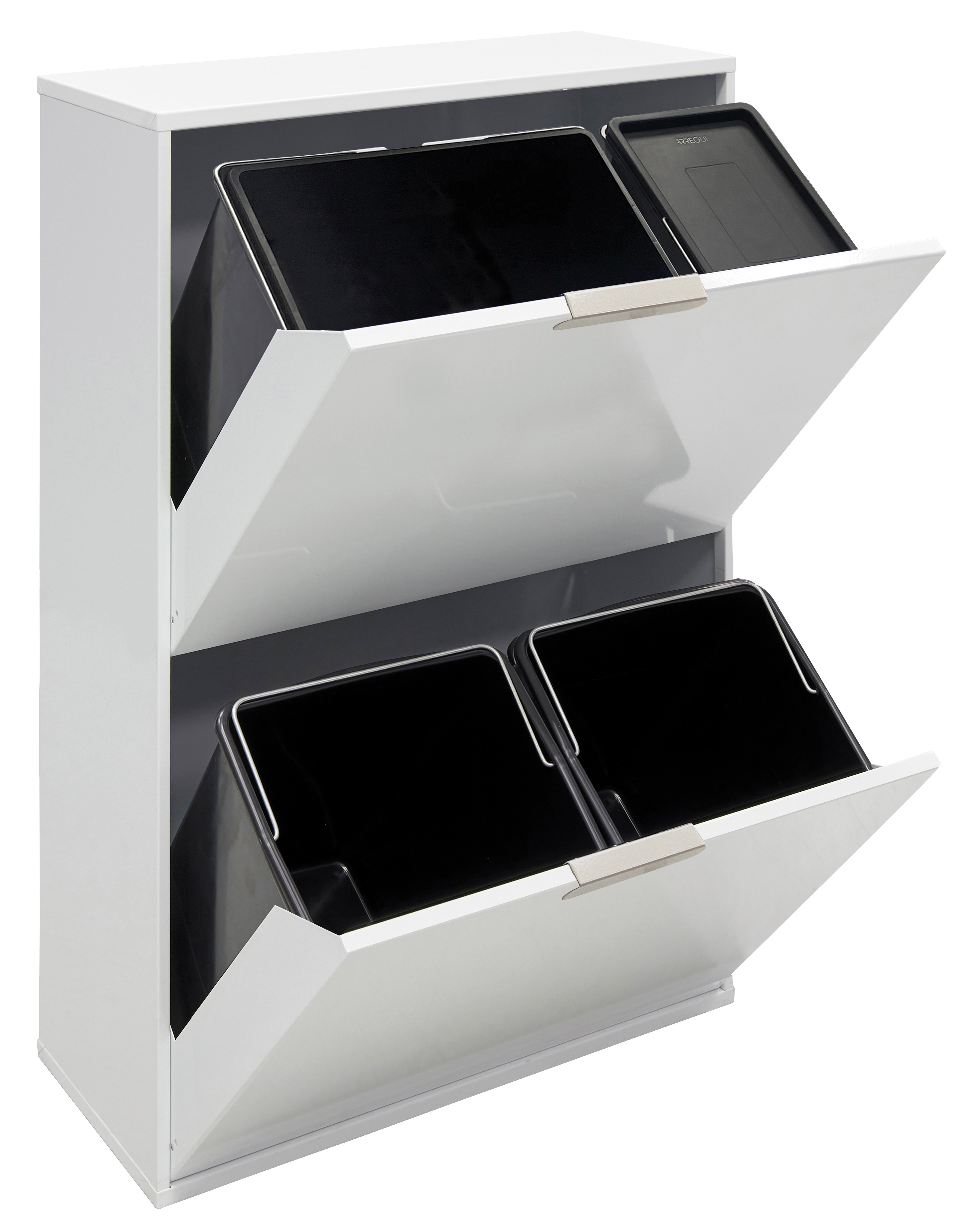 CONTENEDOR RECICLAJE ECOCLASS 4 CUBOS 23+11 / 17+17L BLANCO
