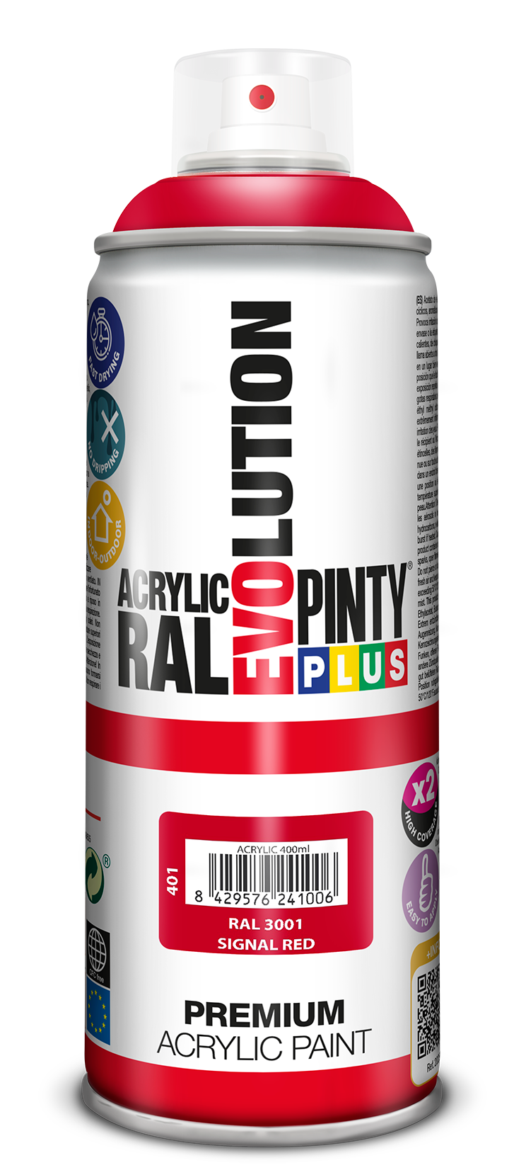 PINTURA SPRAY ACRILICA EVOLUTION BRILLO 520 CC RAL 3001 ROJO SEÑAL