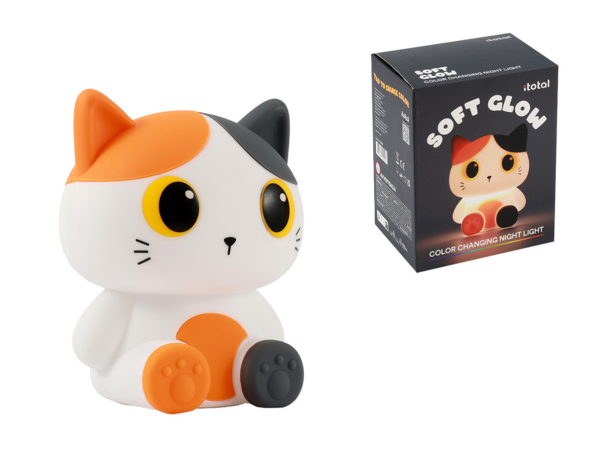 LUZ NOCTURNA DE SILICONA GATO NARANJA