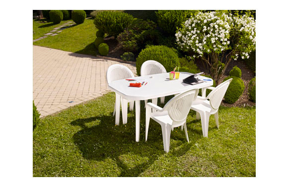 MESA MIAMI BLANCA 165CMX100CM 