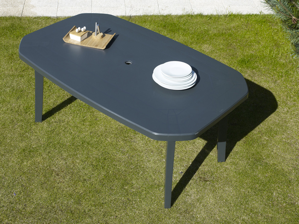 MESA MIAMI ANTRACITA 165CMX100CM 