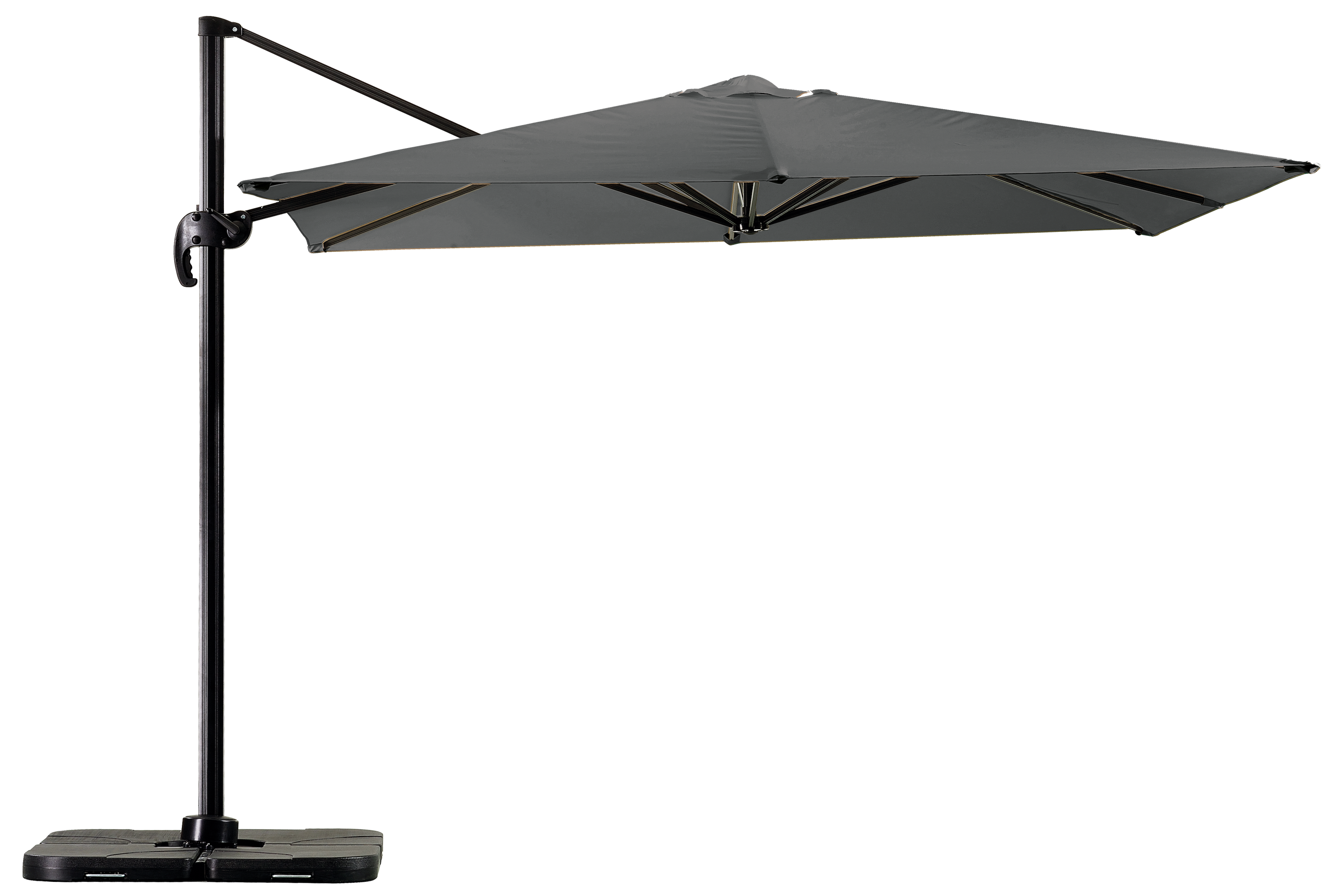 PARASOL ALUMINIO EXCENTRICO ANTRACITA 3 X 3 M