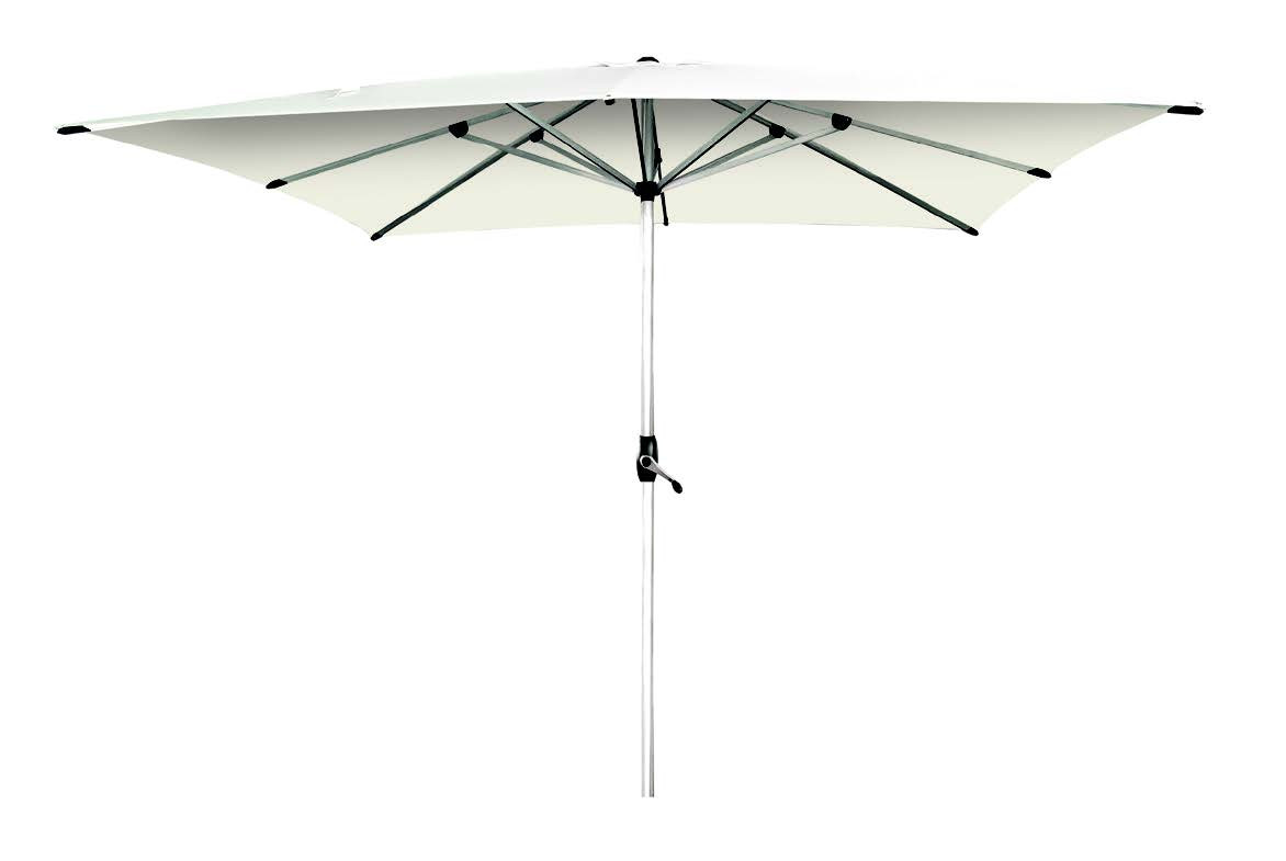 PARASOL ALUMINIO BLANCO 3X3 M TUBO 48MM C/MANIVELA