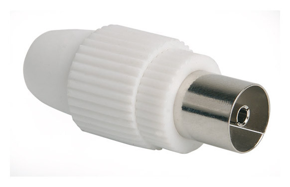 CONECTOR P/CAB.COAXIAL TV (BL)HEMBRA