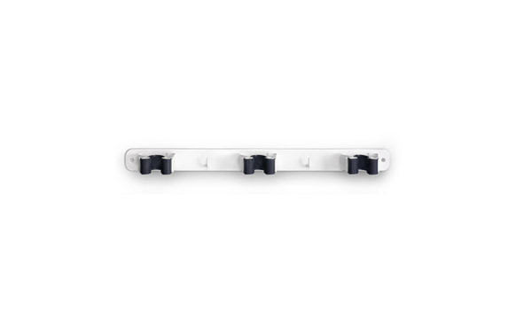 COLGADOR 3 ESCOBAS ADHESIVO (BL.1) BLANCO
