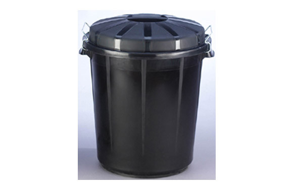 CUBO INDUTRIAL PLASTICO NEGRO CON TAPA 70 L /13260