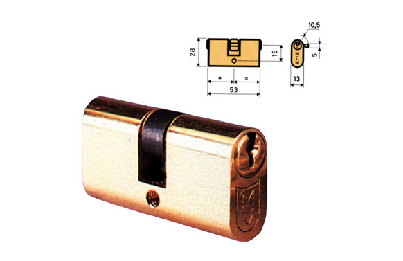 CILINDRO OVAL OV LATON LLAVE SERRETA 26-26