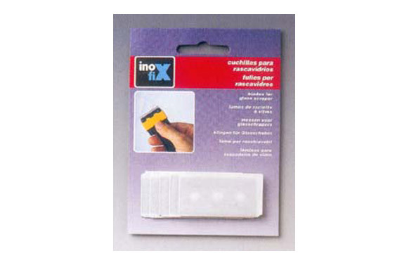 CUCHILLA RASCADOR VIDRIOS INOXIDABLE 5 UDS
