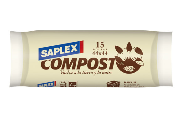 BOLSAS BASURA BIODEGRADABLE R.15 44X44  COMPOST SAPLEX
