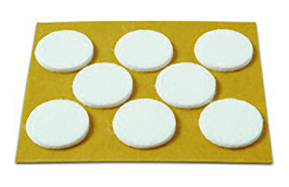 DESLIZADOR DE FIELTRO ADHESIVO BLANCO Ø25MM 8 UDS