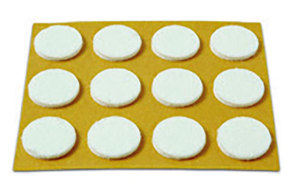 DESLIZADOR DE FIELTRO ADHESIVO BLANCO Ø20MM 12 UDS