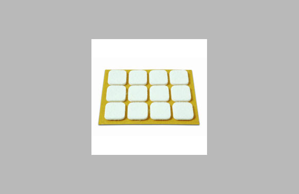 DESLIZADOR DE FIELTRO ADHESIVO BLANCO 20X23 MM 12 UNID