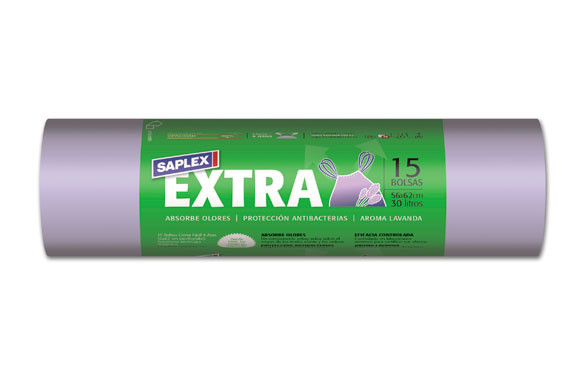 BOLSA BASURA 30 L (15 UDS) CIERRA FACIL EXTRA 55X62 CM