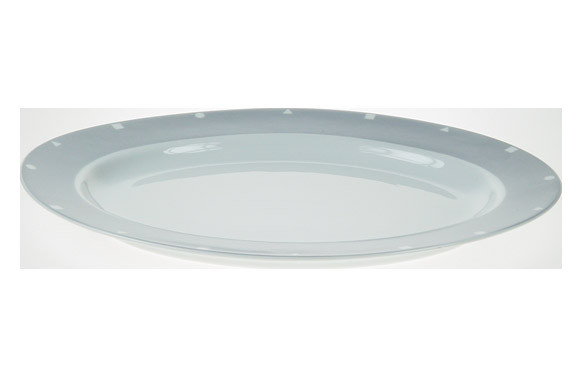 FUENTE OVAL PORCELANA DECORADA GRIS 545
