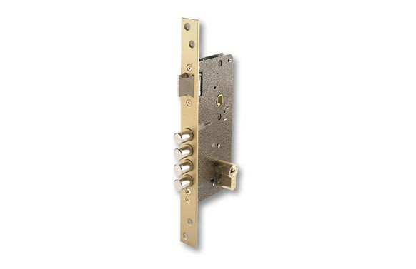 CERRADURA SEGURIDAD CROMO MATE GOLPE Y LLAVE 700B/50-DS15/60