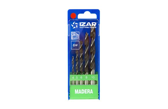 BROCA MADERA STANDARD CILINDRICA 3 PUNTAS JUEGO 1435-4 A 10 MM 5 PIEZAS