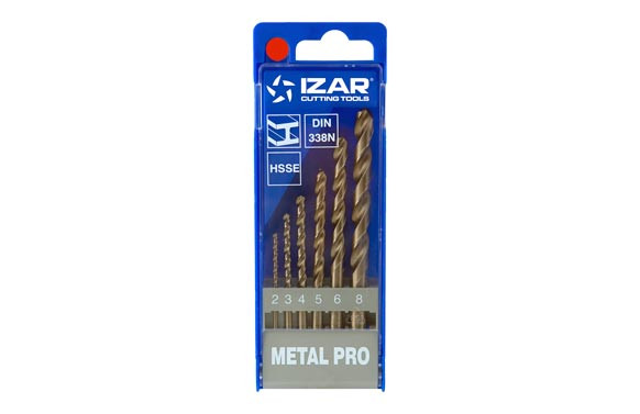 BROCA METAL PROF. CILINDRICA HSSECO DIN 338N JUEGO 1462-2 A 8 MM 6 PIEZAS