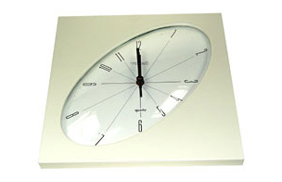 RELOJ COCINA CUADRADO ESFERA OVAL BEIG-27X27