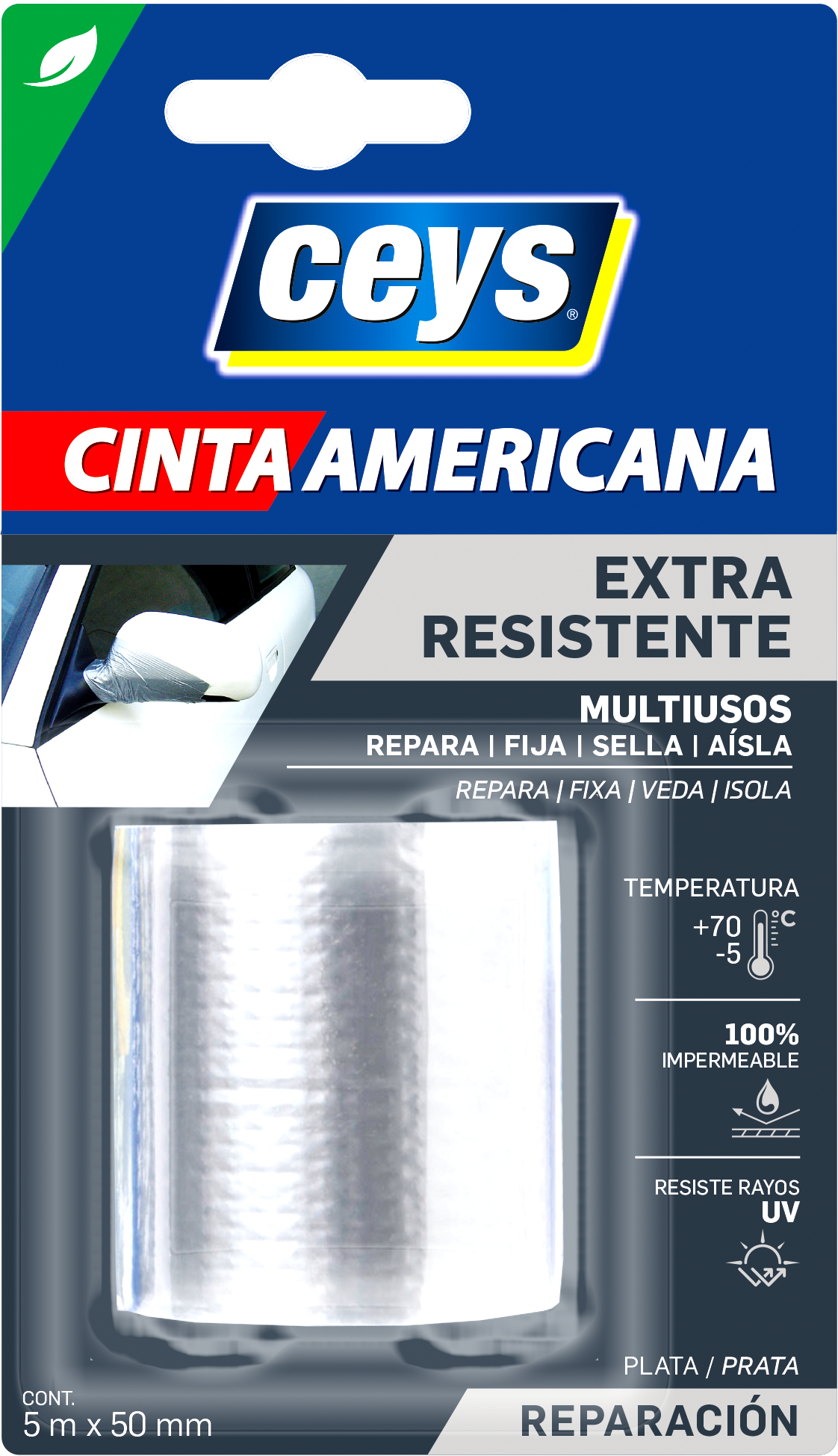 CINTA AMERICANA TACKCEYS GRIS 5X50