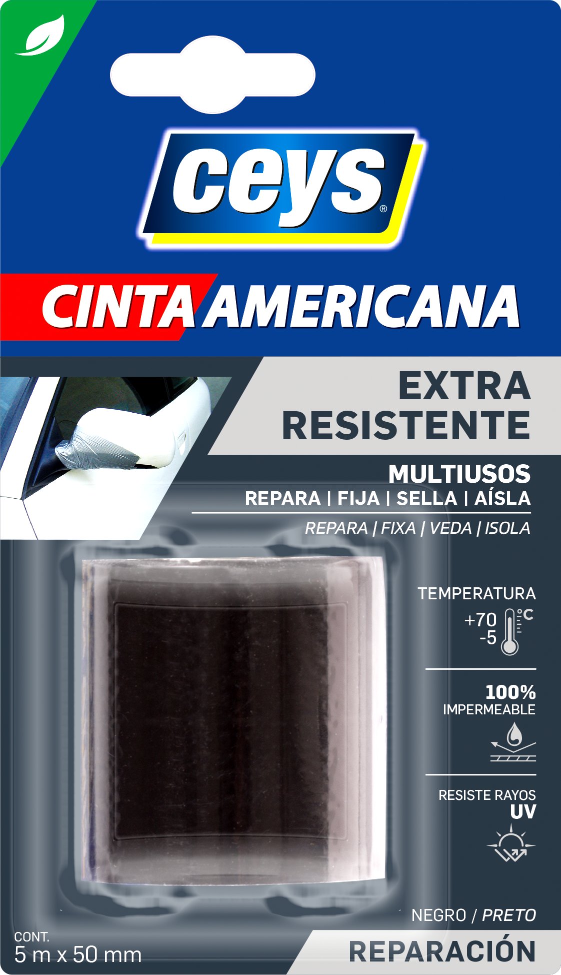 CINTA AMERICANA TACKCEYS NEGRO 5X50