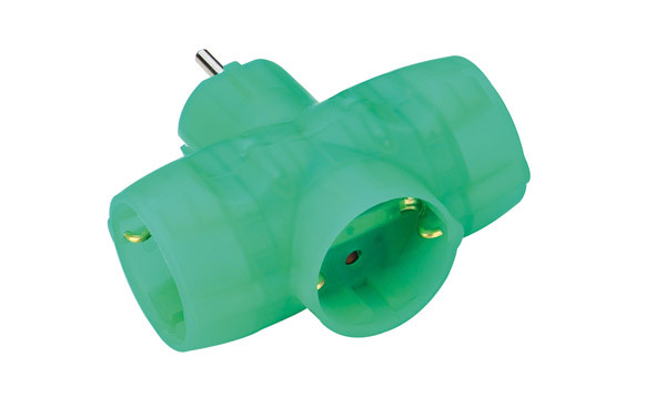 ADAPTADOR TRIPLE SCHUKO418353-VERDE