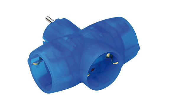 ADAPTADOR TRIPLE SCHUKO418377-AZUL
