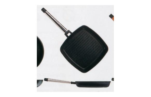 ASADOR PLANO ALUMINIO FUNDIDO MANGO INOX 22 CM