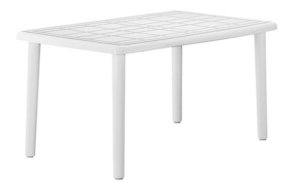 MESA RECTANG 140X90 CM CAPISA OLOT BLANCA