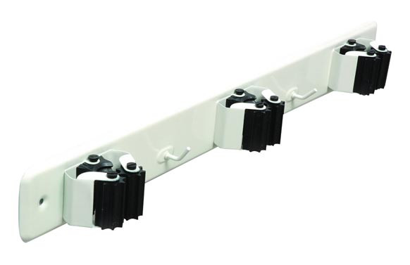 CUELGA ESCOBAS TRIPLE BRINOX BLANCO LACADO
