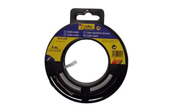 CABLE AUDIO BLANCO/GRIS 2X0,75 15 M