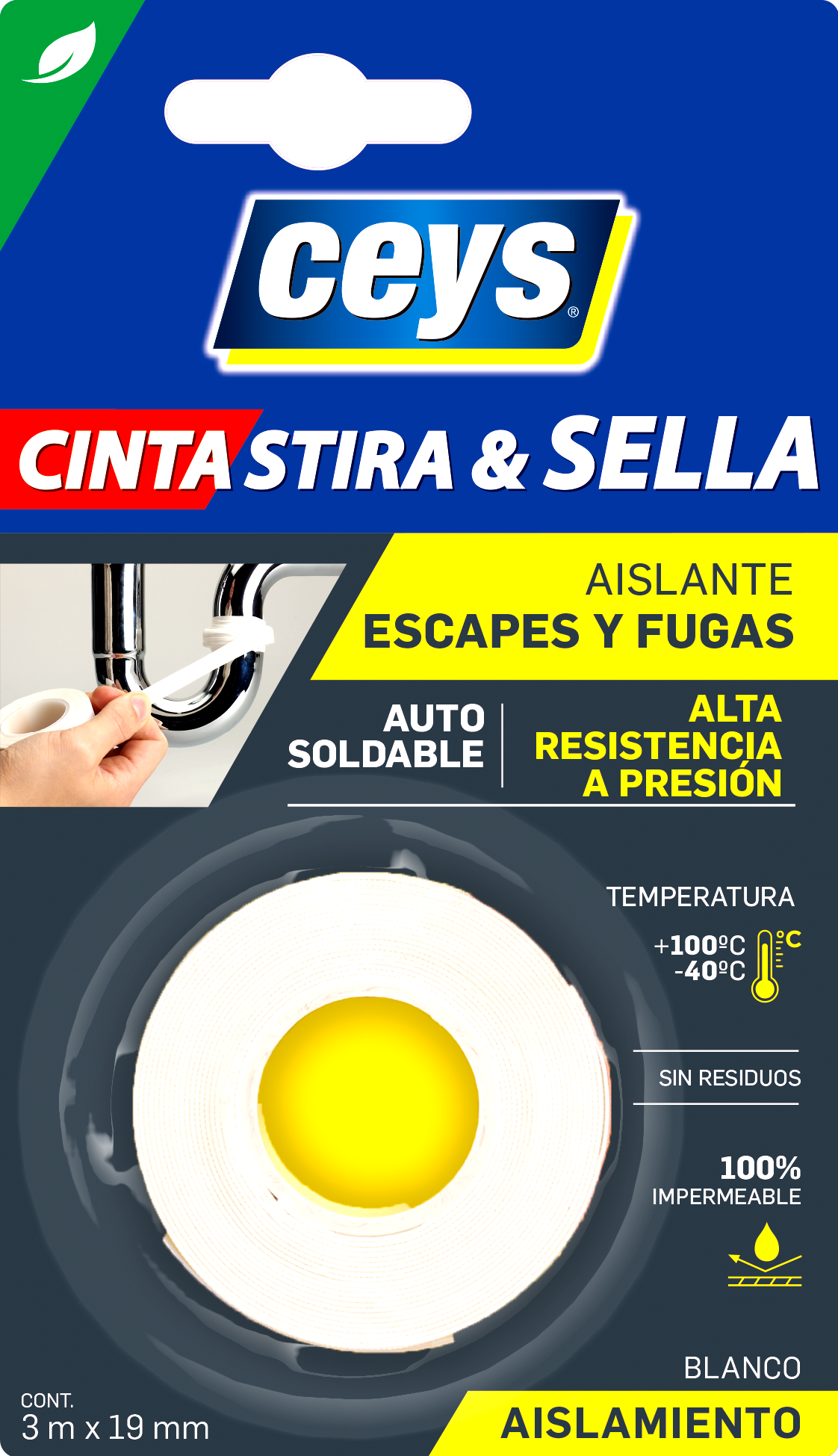 STIRA Y SELLA 3MX19MM BLANCO