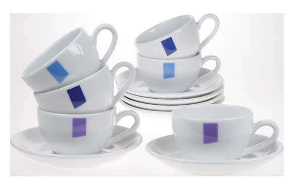 TAZA CAFE PORCEL DECOR JGO 6U COOR TEXTILE