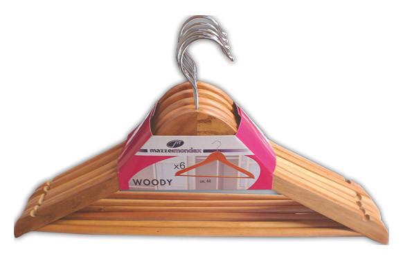 PERCHA MADERA BARNIZADA 6 UDS